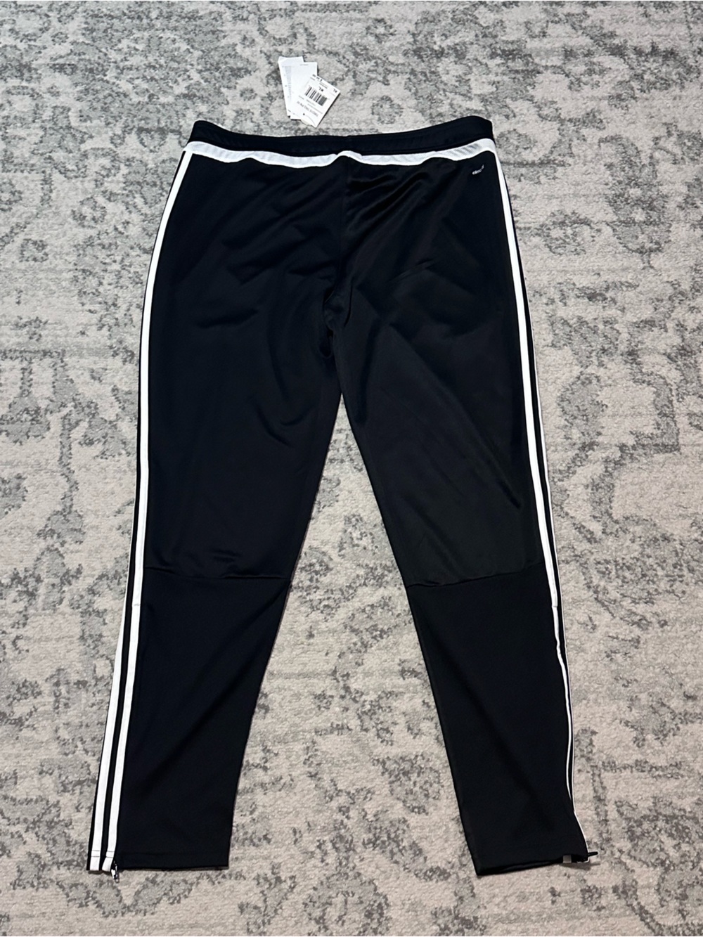Adidas Womans Black Track Pants with White Stripes - Picture 5 of 6